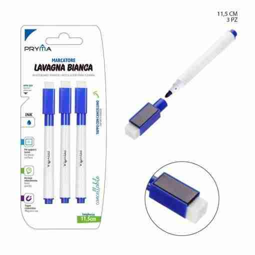 Pryma Marcatore Lavagna Bianca 3pz Blu Bl.