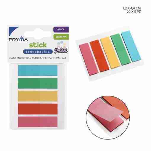 Pryma Stick Segnapag. 12x44mm 100ff 5pz Pastel Bl.