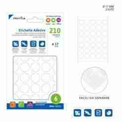 Pryma Etichetta Adesiva 1.7cm 35pz 6ff Bianco Bl.