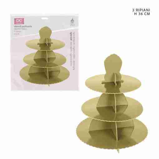 Dc Casa Portamuffin 3piani H36cm Oro