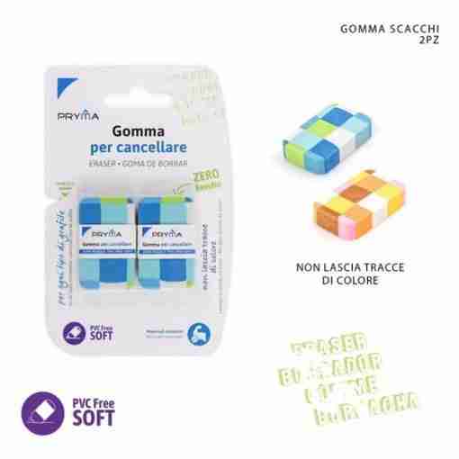 Pryma Gomma Scacchi 4.4x2.6x0.9cm 2pz Bl.