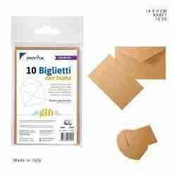 Pryma Biglietto+Busta F.To 9 14x9cm Kraft X10