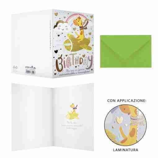 Pryma Biglietto Compleanno Giraffa