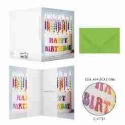 Pryma Biglietto Compleanno Torta Glitter