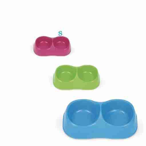 Bps-4185 Double S Ciotola In Plastica Mix Col.