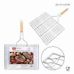 Dc Casa Griglia Doppia Barbecue M/Legno 60x41x30cm