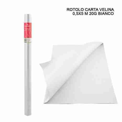 Canson Carta Velina Rot.0,5x5m 20g Bianco