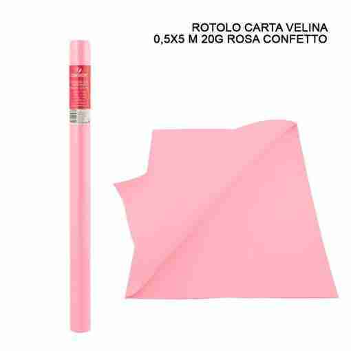 Canson Carta Velina Rot.0,5x5m 20g Rosa Confett