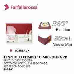 Farfallarossa Lenzuolo Completo Microfibra B-14-C 2p 250*280