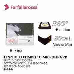 Farfallarossa Lenzuolo Completo Microfibra B-14-N 2p 250*280