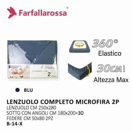 Farfallarossa Lenzuolo Completo Microfibra B-14-X 2p 250*280
