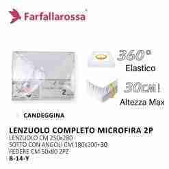 Farfallarossa Lenzuolo Completo Microfibra B-14-Y 2p 250*280