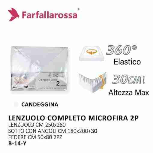 Farfallarossa Lenzuolo Completo Microfibra B-14-Y 2p 250*280