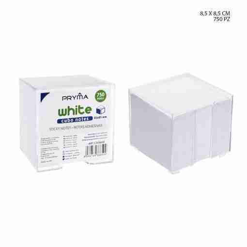 Pryma Cubo Porta Foglietti 85x85mm 750ff Bianco