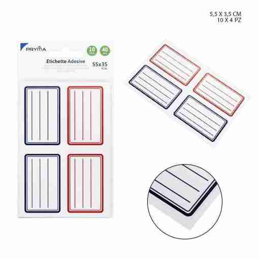 Pryma Etichetta Ades. 5.5x3.5cm 4pz 10ff Bord+Righ