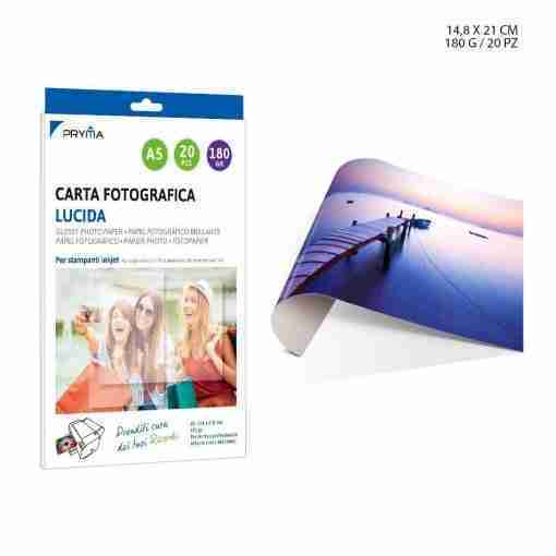 Pryma Carta Fotografica Lucida A5 180g 20ff Bl.