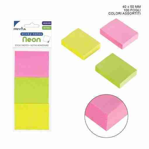 Pryma Stick Notes Neon 38x51mm 100ff 3pz Bl.