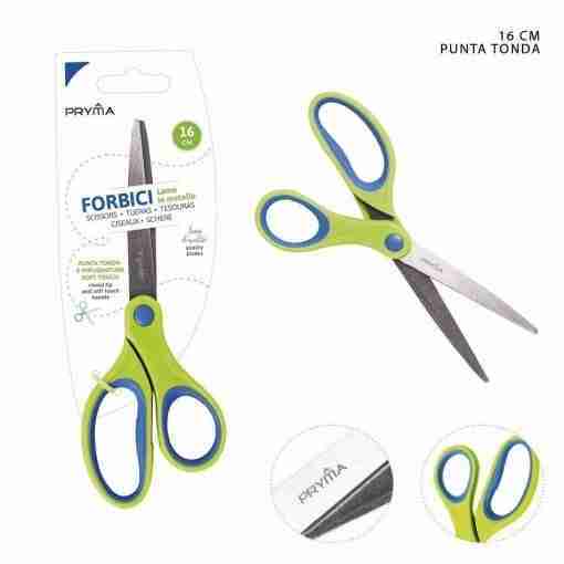 Pryma Forbici Bicolor Soft Touch Tonda 16cm Bl.