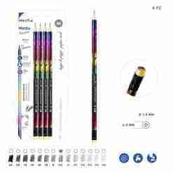 Pryma Matita Grafite C/Gomma Hb 4pz Arcobaleno Bl.
