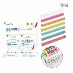 Pryma Gessetti 8x0.9cm 24pz Bianchi/Colorati Bl.