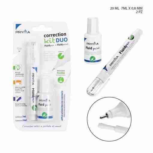 Pryma Correttore Pennello 20ml+Penna 0.8mm 7ml 2pz