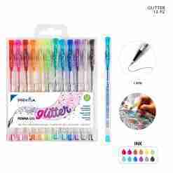 Pryma Penna Gel Glitter 1mm 12pz Bl.