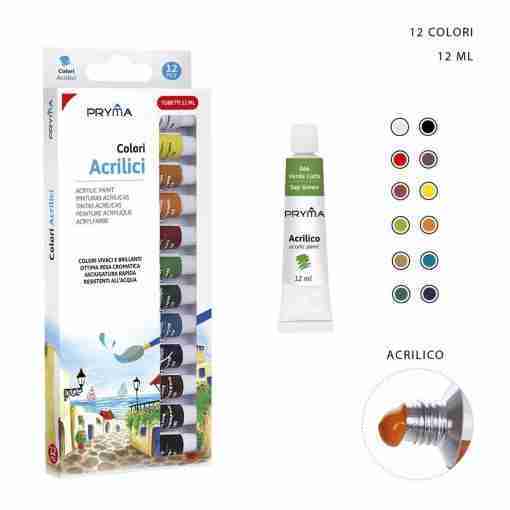 Pryma Colore Acrilico 12ml 12pz Bl.