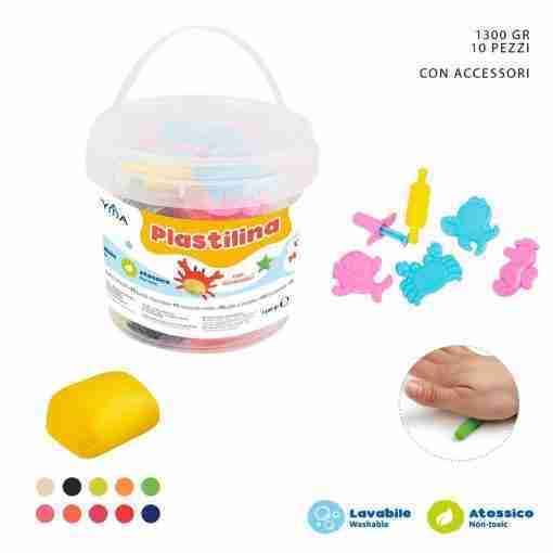 Pryma Plastilina Colorata 130g 10pz +6acc.