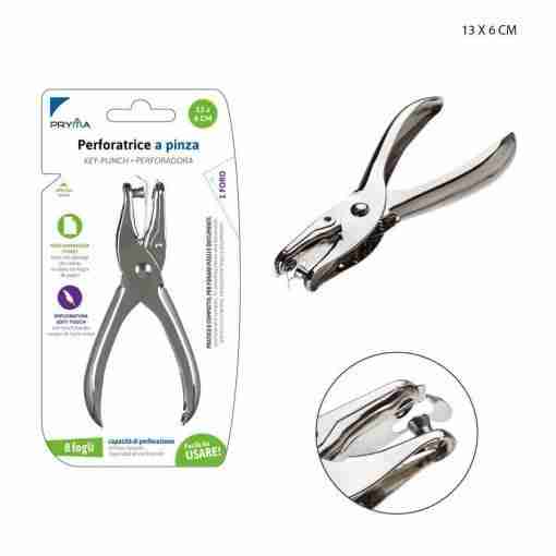 Pryma Perforatrice 8fogli 1foro 13x6cm Bl.
