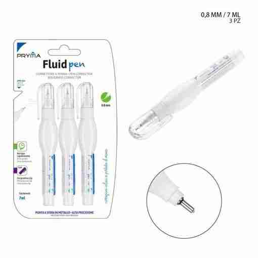 Pryma Correttore Penna Fluid Pen 0.8mm 7ml 3pz Bl.