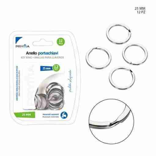 Pryma Anello Portachiavi 25mm 12pz Bl.