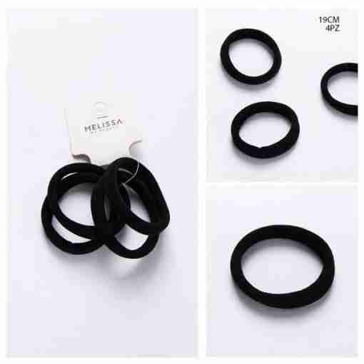 Melissa Elastico Capelli 19cm 4pz Nero
