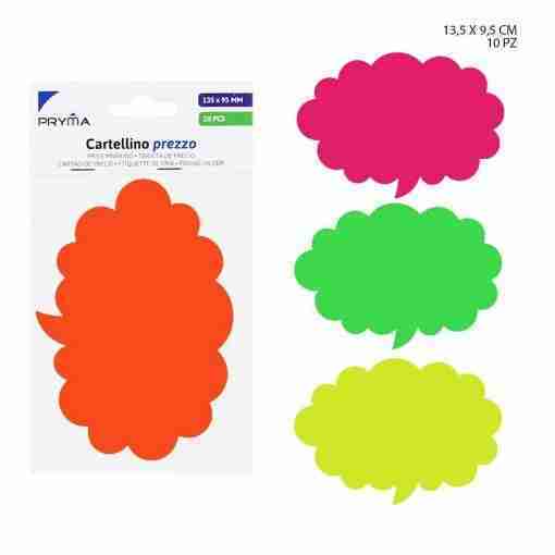 Pryma Cartellino Prezzo Nuvola 13.5x9.5cm 10pz Bl.