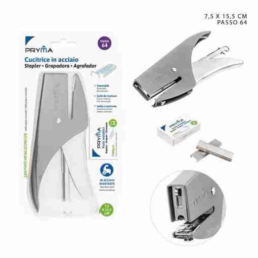 Pryma Cucitrice+1000punti Metallici Passo 64 Bl.