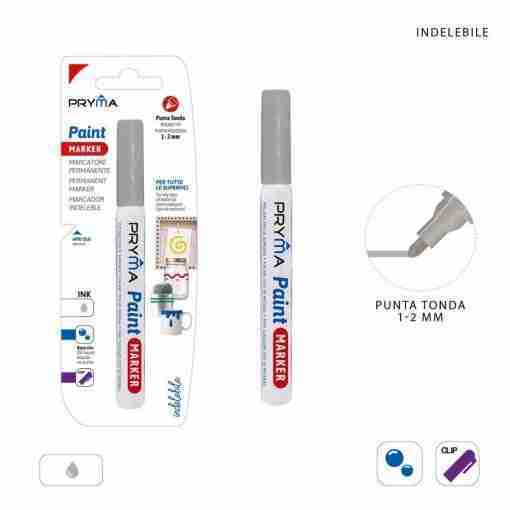 Pryma Marcatore Vernice P/Tonda 2mm Argento Bl.