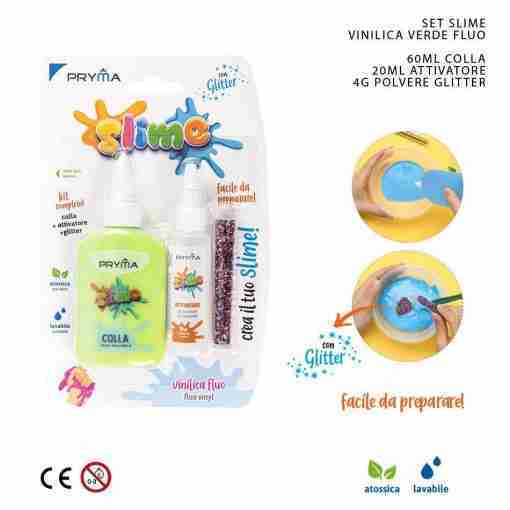 Pryma Set Slime Vinilica 60ml Fluo Verde Bl.