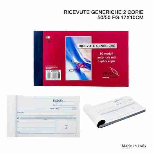 Pryma Ricevute Generiche 2 Copie 50/50 Fg 17x10cm