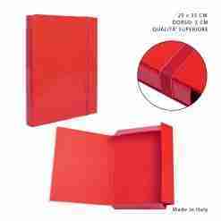 Pryma Cartella 3/L Elast.Piatto D3 25x35cm Rosso