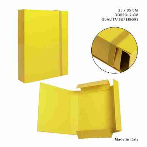 Pryma Cartella 3/L Elast.Piatto D7 25x35cm Giallo