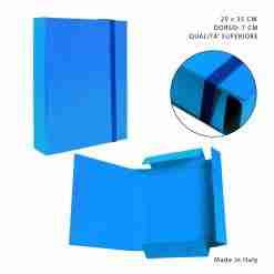 Pryma Cartella 3/L Elast.Piatto D7 25x35cm Azzurro