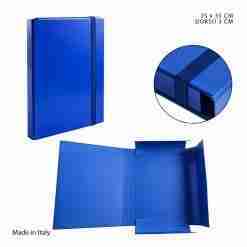 Pryma Cartella 3/L Elast.Piatto D3 25x35cm Blu