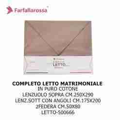 Farfallarossa Completo Letto Matrimoniale Cm.250*290 Tortora