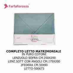 Farfallarossa Completo Letto Matrimoniale Cm.250*290 Verde Scuro