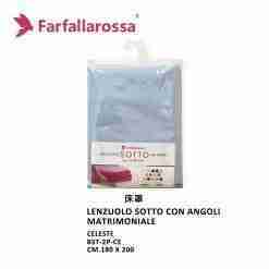 Farfallarossa Lenzuolo Sotto 2p Con Angoli Celeste