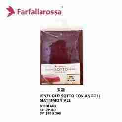 Farfallarossa Lenzuolo Sotto 2p Con Angoli Bordeaux