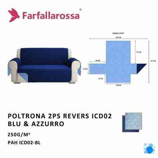 Farfallarossa Copridivano 2ps Revers Icd02 Blu-Azzurro