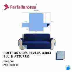 Farfallarossa Copridivano 3ps Revers Icd03 Blu-Azzurro