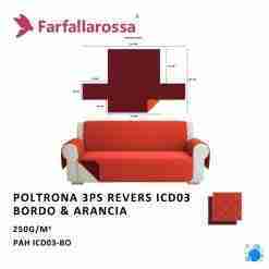 Farfallarossa Copridivano 3ps Revers Icd03 Bordo-Arancio
