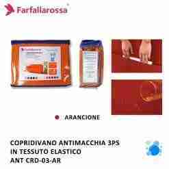 Farfallarossa Copridivano 3ps Arancione Antimacchia