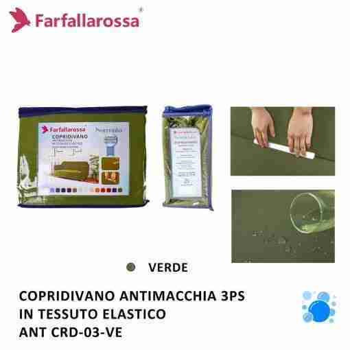 Farfallarossa Copridivano 3ps Verde Antimacchia